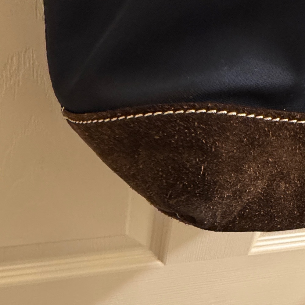Dooney & Bourke Black Nylon Tote with Brown Suede Base - Picture 4 of 13